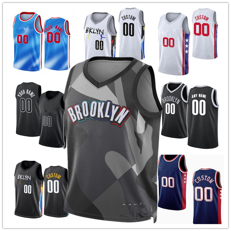 Custom Nets Basketball Jersey Bojan Bogdanovic Nic Claxton Dorian Finney-Smith Cameron Johnson Dennis Schroder Simmons Cam Thomas Ziaire Williams
