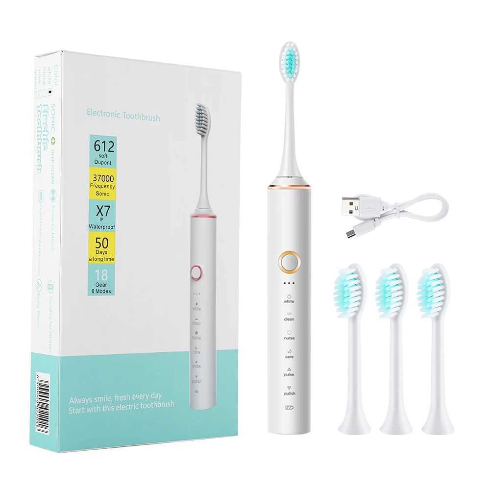 New Soundwave Electric Toothbrush IPX7 Waterproof Toothbrush Adult Timer Toothbrush Electronic Cleaning Whitening Toothbrush Oral Care M241017