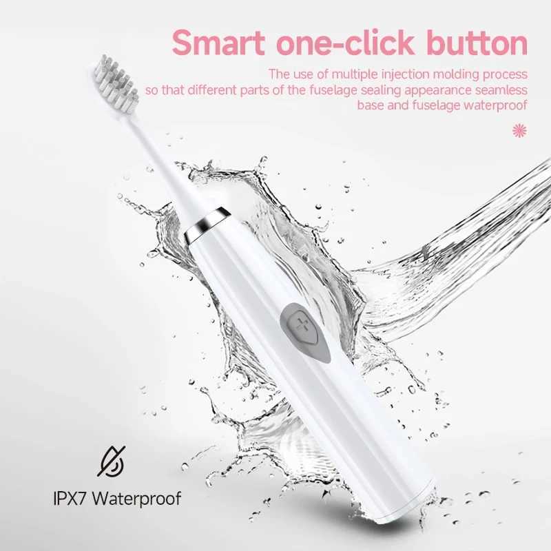 New Arrival Electric toothbrush IPX7 waterproof sonic toothbrush DuPont soft bristle adult large button vibration smart toothbrush G241017