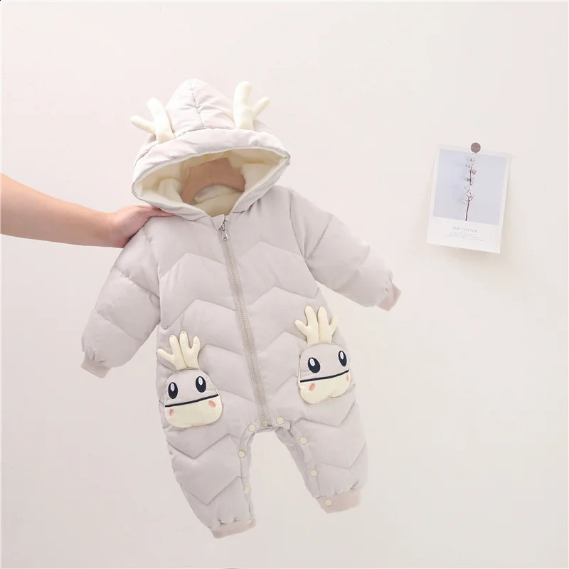 Infant Thick Velvet Rompers Clothing Winter Autumn Padded Warm Onesie Baby Girl Boy Jumpsuit Kids Overalls born Down OnePiece 241008