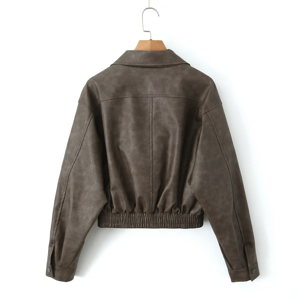 Leather Women's Coat Fur Outwear Long Sleeve Tops Elegant Fashion With Zipper 2024 Inszartrafaf Casaco Feminino Jackets