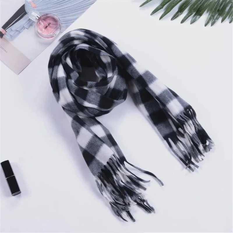 Santa Claus plain blanket 160x30cm Oversi winter autumn warm scarf big Tatar scarf shawl classic Tassel X241017