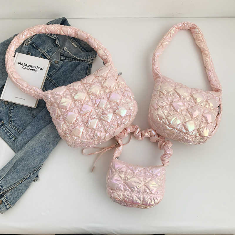 popular Instagram fashion bubble bag women's versatile commuting crossbody shoulder bag pleated cloud bag 241015