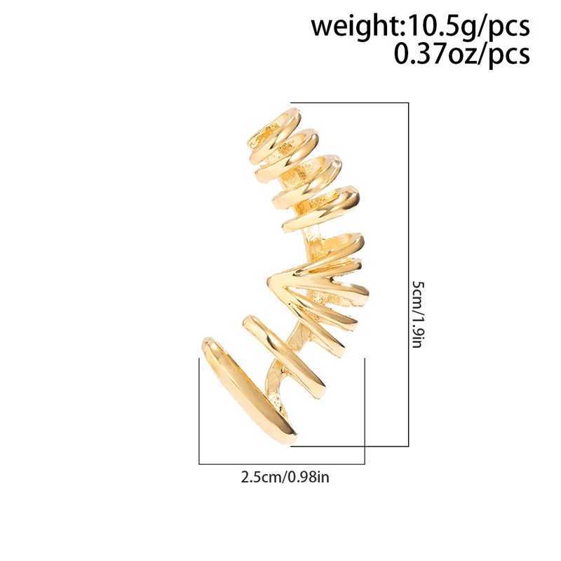 Gold and silver breastbone clip earrings suitable for womens creativity simple C-ear sleeves non perforated ear clips fashionable jewelry W241017
