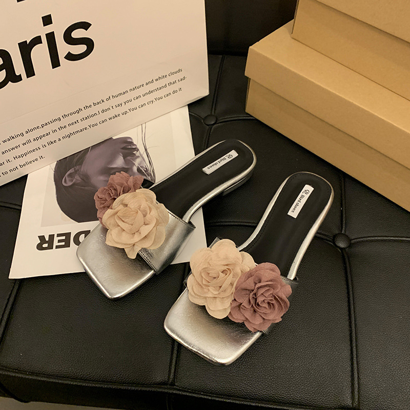 Women's Fairy Sandals: Stylish Seaside Slippers (Black, Pink, Sier) c5e9