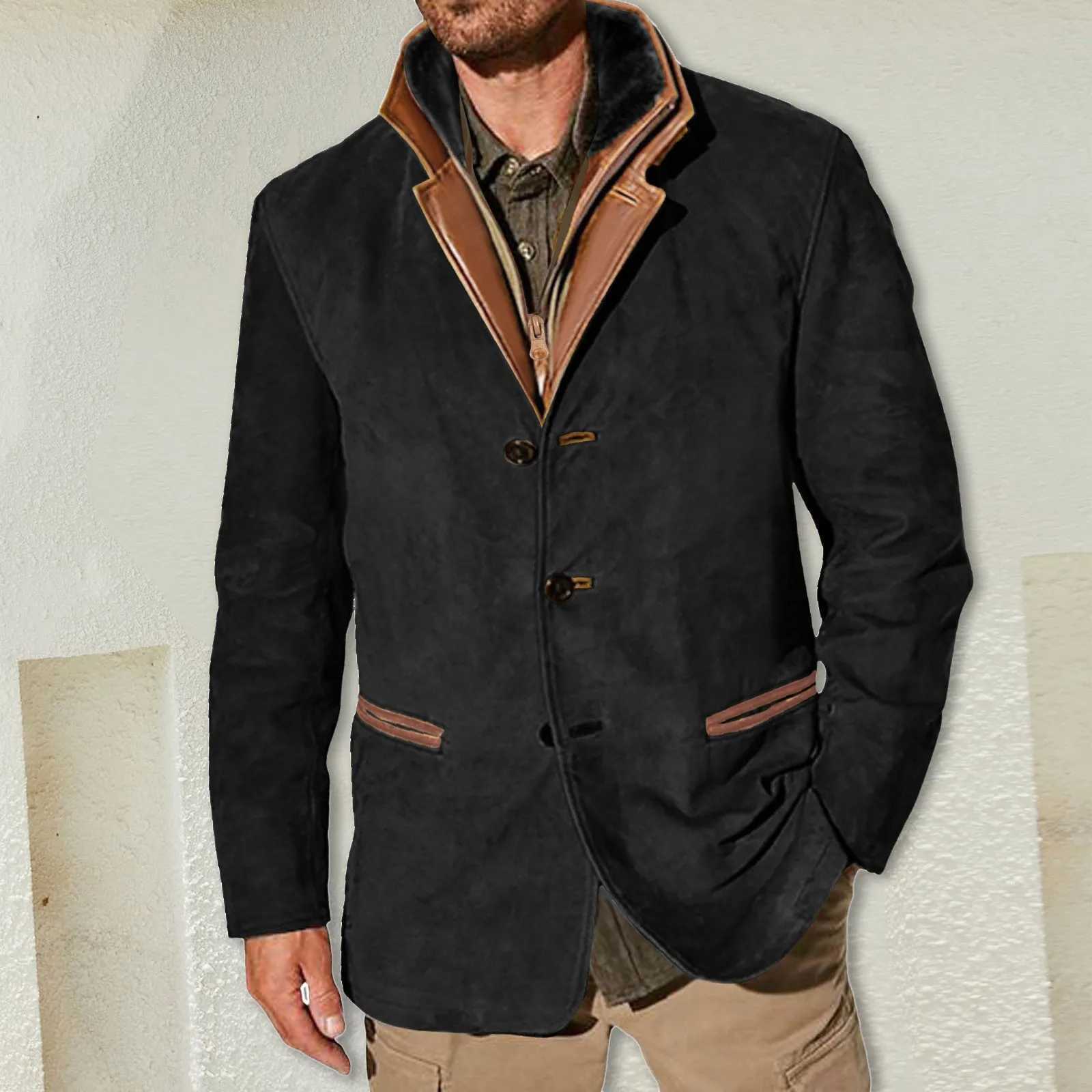 Men And Qomen Heavy Industry Vintage Work Retro Casual Men High Street Patchwork Color Windbreaker CoatsXJ241017