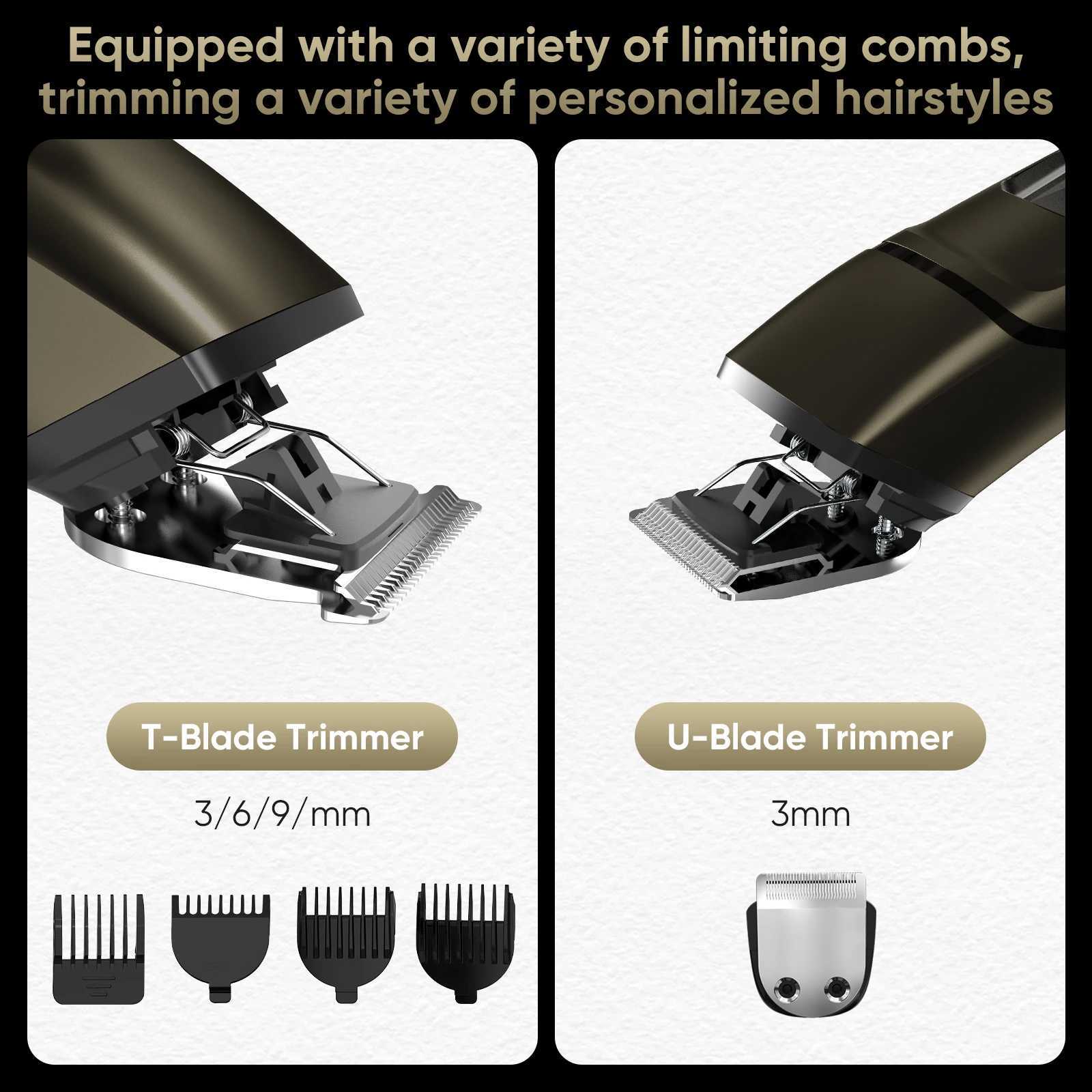 5-in-1 electric hair clipper mens professional cordless hair clipper shaver charging IPX7 waterproof hair clipper W241017