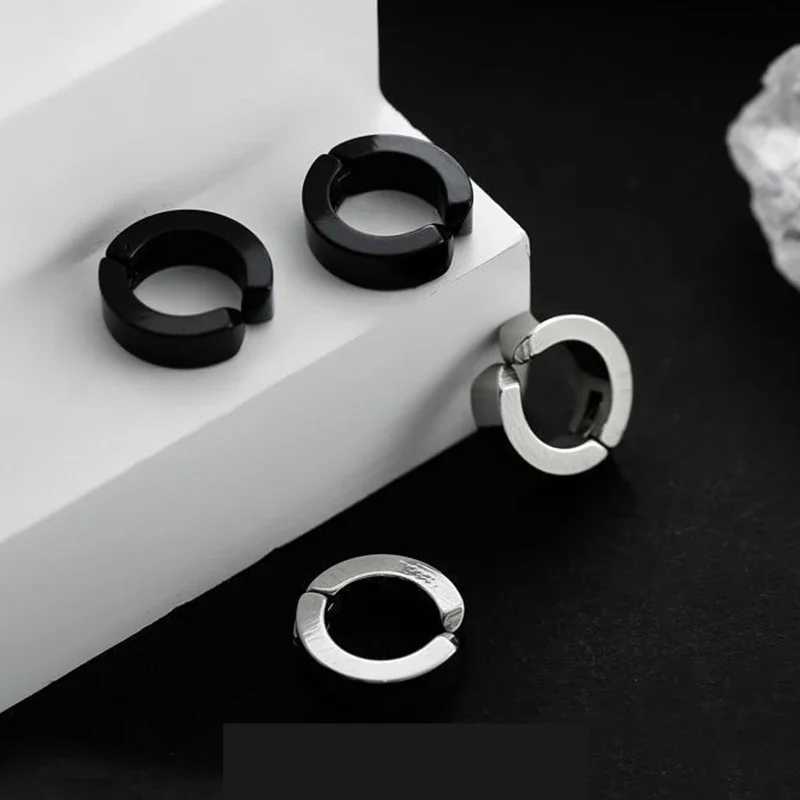 1/6 pairs of unperforated earrings titanium steel clips fake earrings round ear clips suitable for women men punk party fashion sexy jewelry W24101775