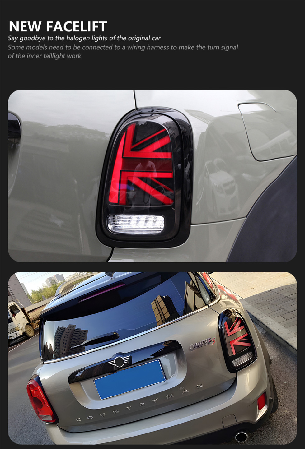 Car Taillights for MINI Cooper Countryman 20 14-20 19 F60 Dynamic Signal Tail Lamp DRL Brake Reverse Lights