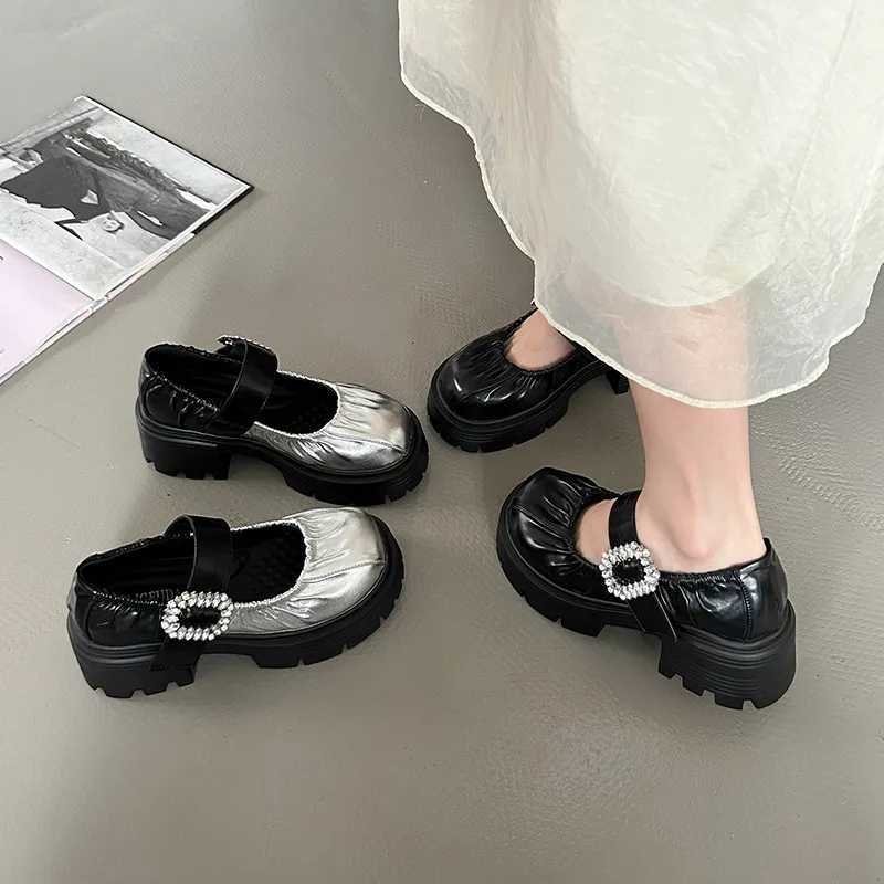 High Heel Square Heel Mary Janes Round Lace Buckle Womens Lace Sales 2024 Fashion Mixed Colors Spring/Autumn Pump Y241017