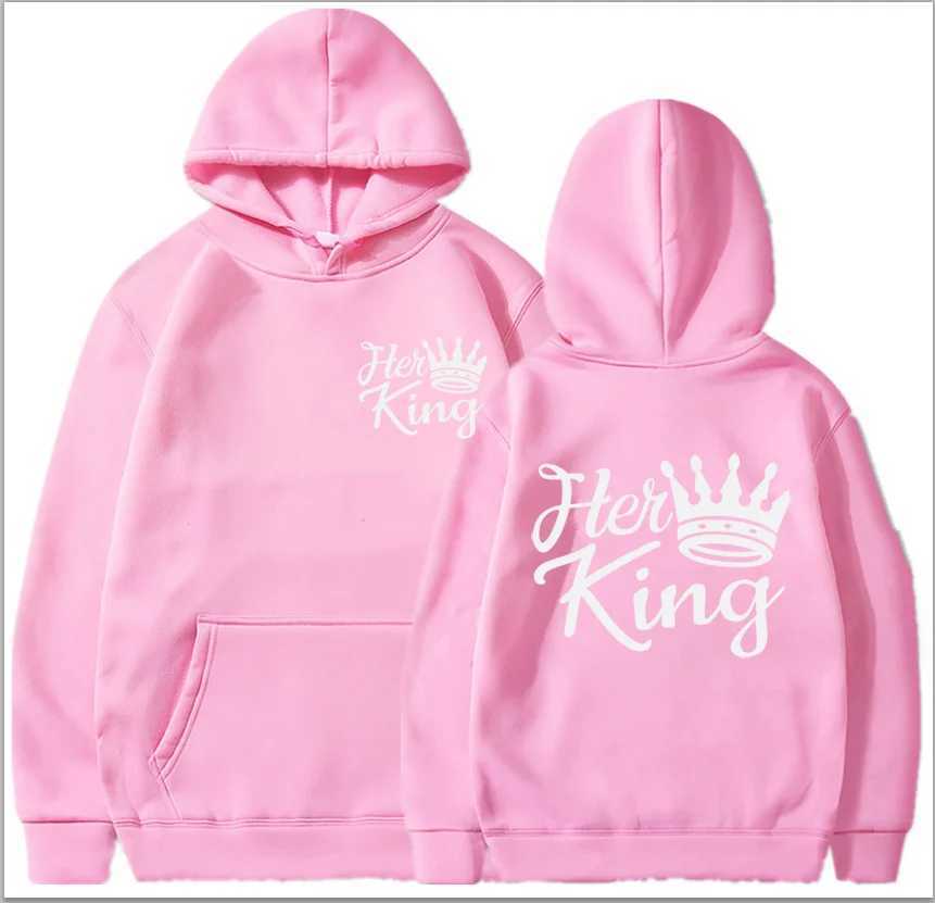 Autumn and Winter Couples Wear Hoodie New Autumn Special Fashion King and Queen Printing Feeling Super Fire Coat SweatshirtX241016