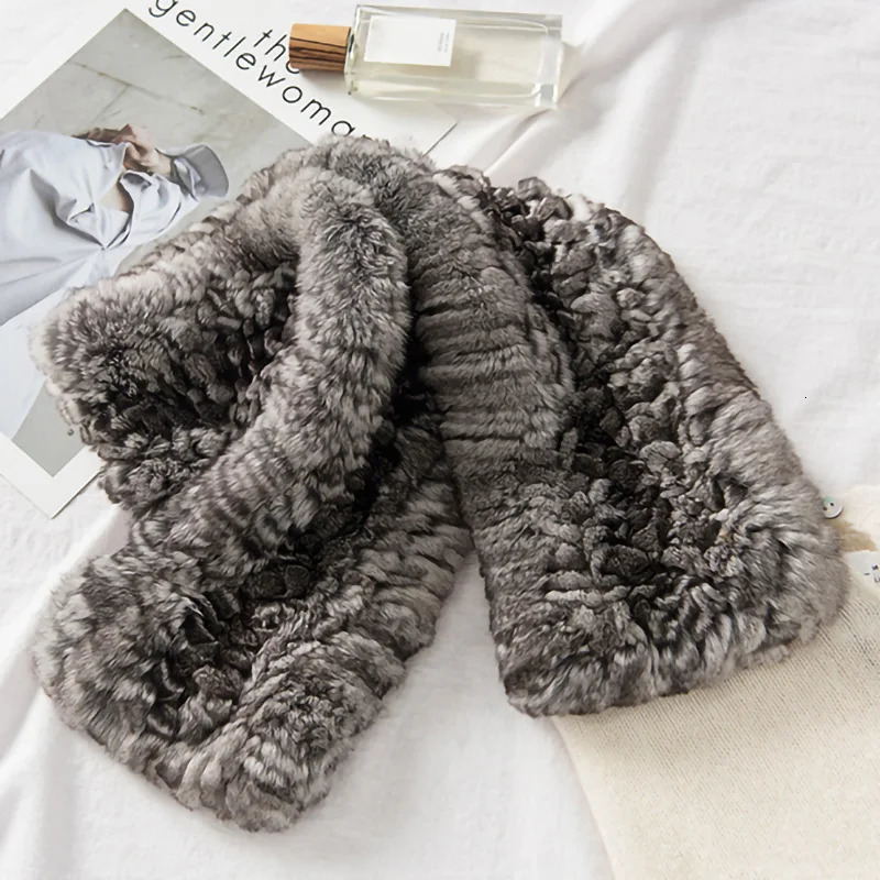 Womens winter scarf genuine Chinchilla fur soft and warm womens shawl S7722 241009