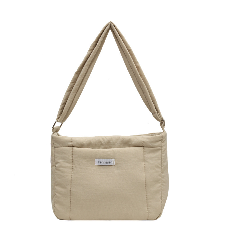 Lightweight cotton clothing regular crossbody female student class shoulder men's women's nylon cloth bag, soft and sticky canvas bag