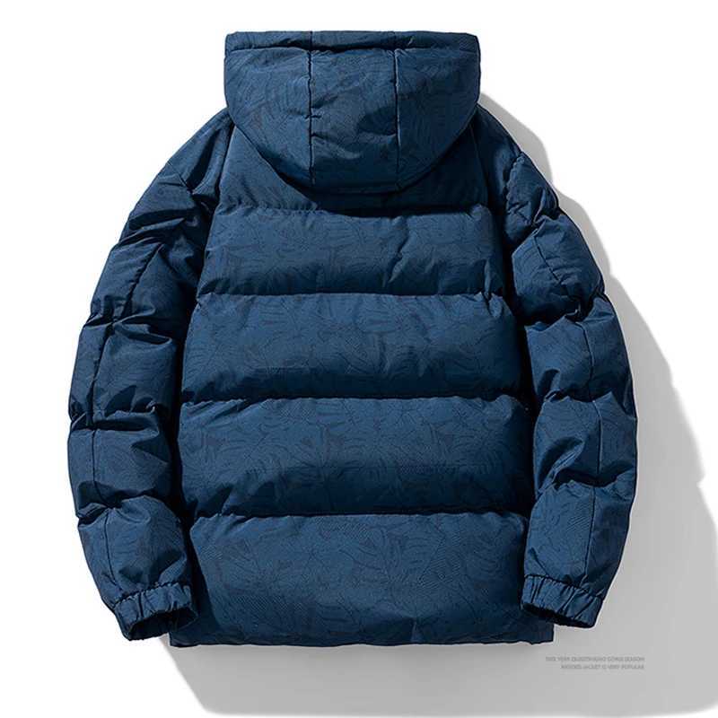 Mens Parkas hooded jacket thick winter jacket warm solid fashionable cotton pad mens clothing jacket X241017