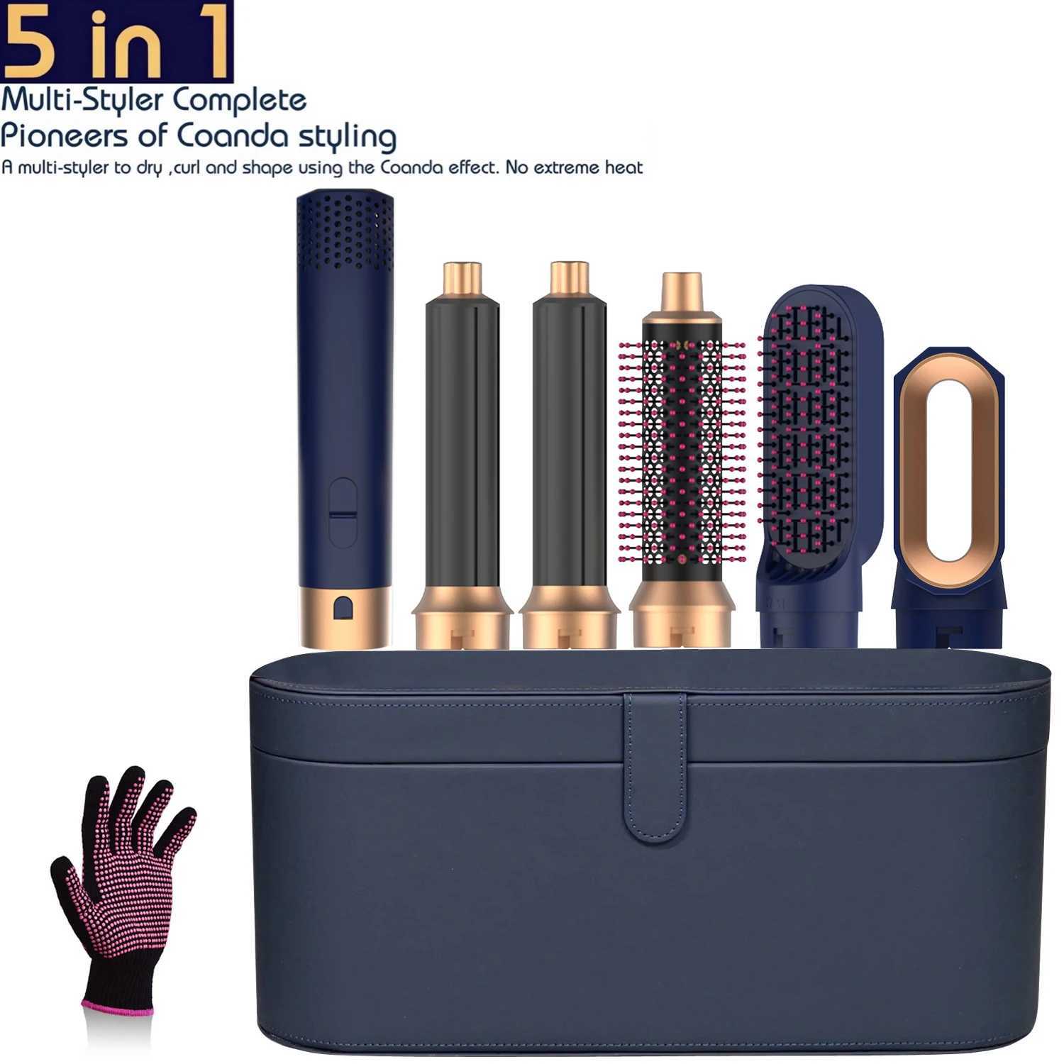 5-in-1 hair removal brush multifunctional hot air brush packaging with negative ion hair removal style equipped with a curling straightener nozzleCL24
