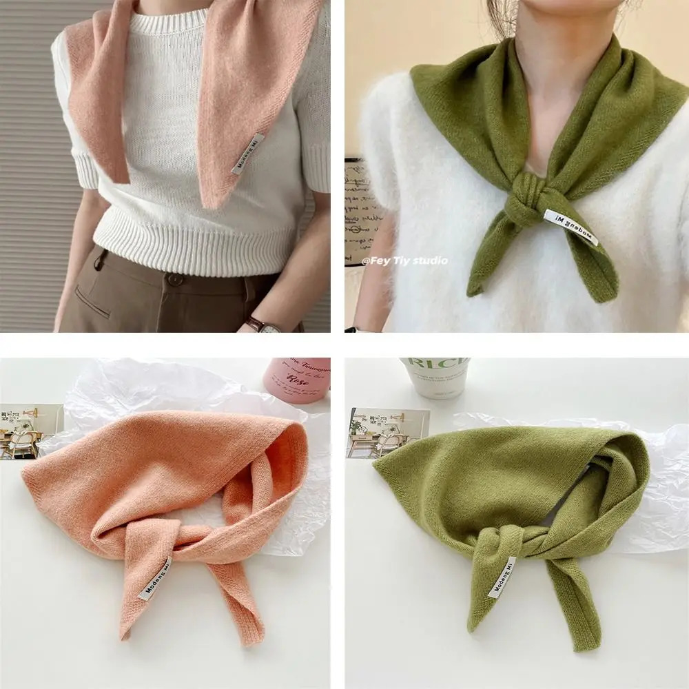 wool knitted triangular scarf multifunctional warm headwear shawl womens warm shawl 241017