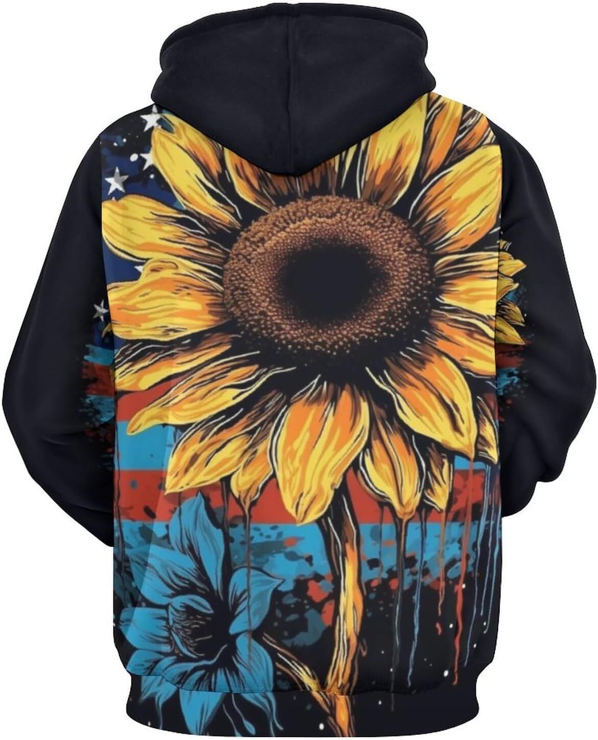 Hoodie for Mens Womens Unisex Novelty Sunflower Pattern Hoodie 3D Printed Casual Funny Long Sleeve Hoodies Pullover Pocket Graphic Hoodies sweatshirt 