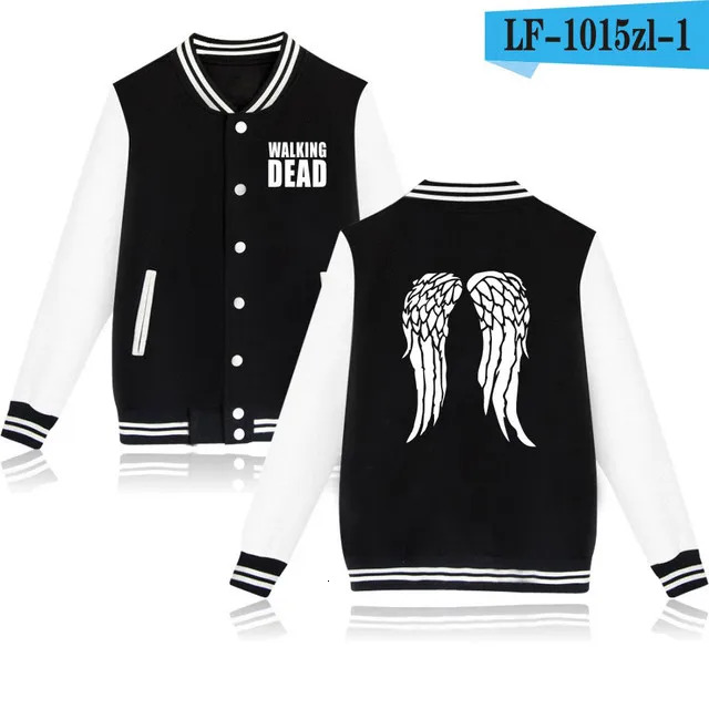 The Walking Dead Women Men Bomber Jacket Outerwear Streetwear Hip Hop College Baseball Uniform Casual Sportswear