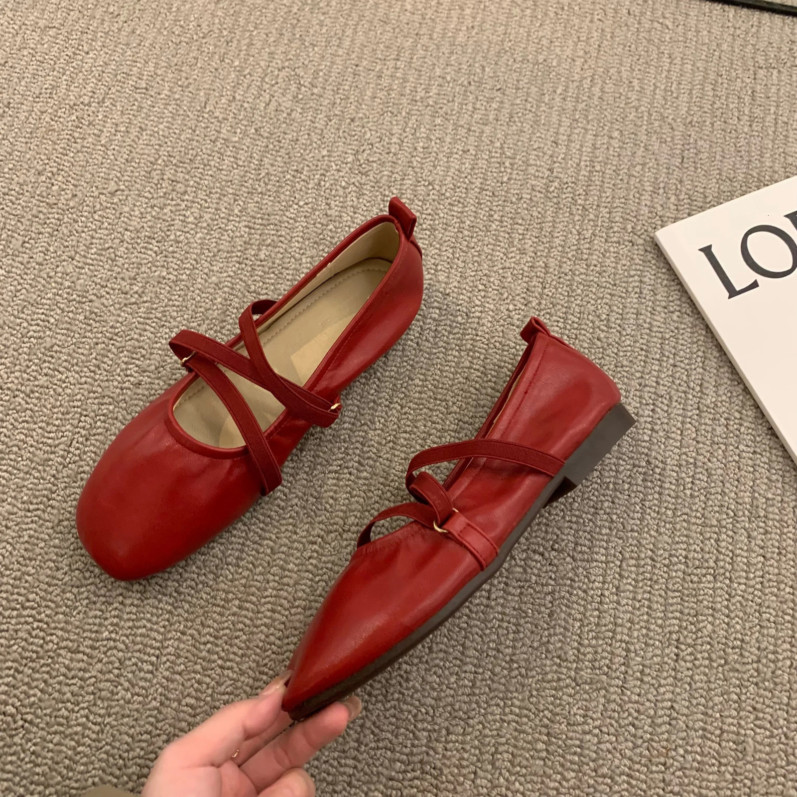 Bailamos Women Mary Janes Shoes Woman Square Toe Japanned Leather Flats Vintage Narrow Band Loafers 241016