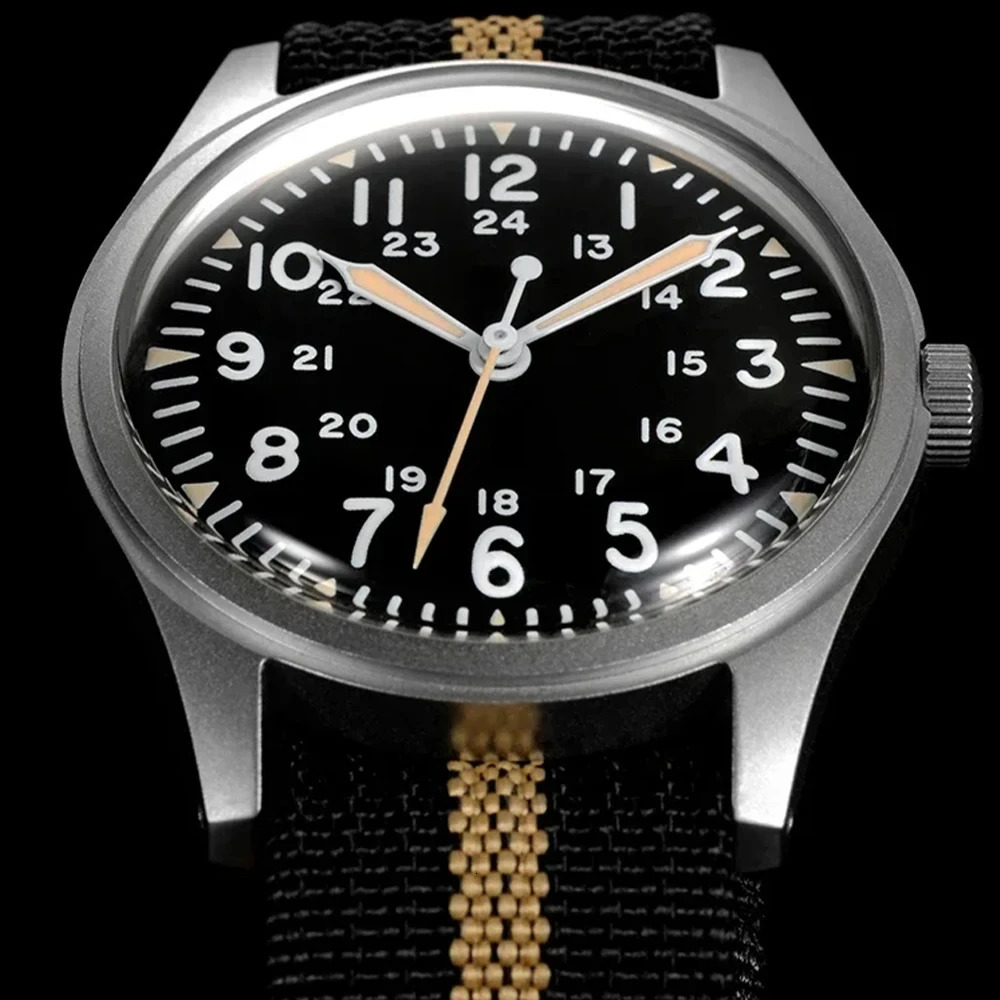 RDUNAE 345mm Mens Quartz Watch Retro G10 Military Sanyota 2035 Movement 241009