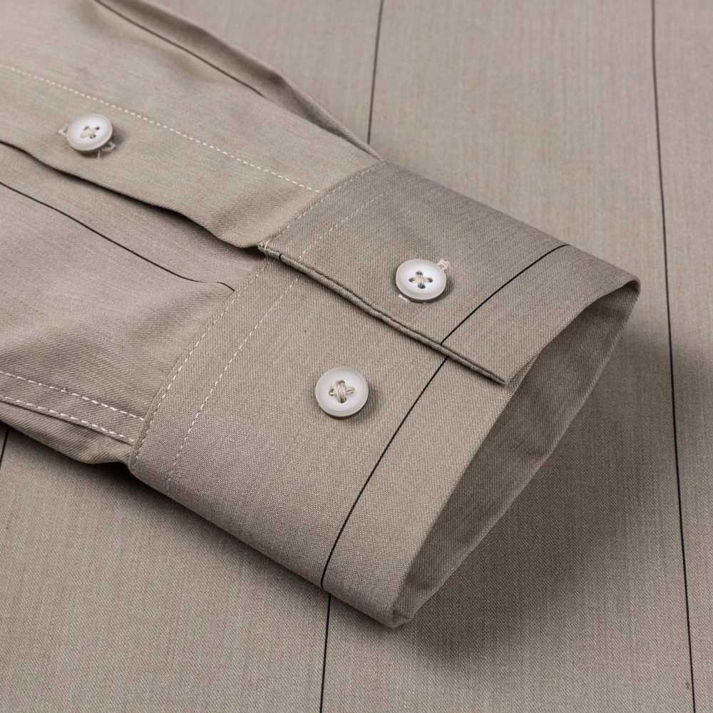 Mens Slight Strech Long Sleeve Striped Dress Shirts Without Pocket Comfortable Standard-fit Bamboo Fiber Geometric Print Shirt LX241017