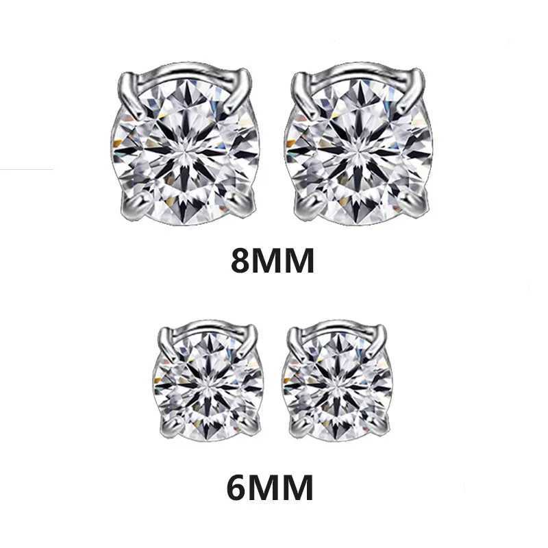 6 Pcset crystal strong magnetic earring clip earrings suitable for male and female punk round zircon magnetic earrings no perforated jewelry W241017