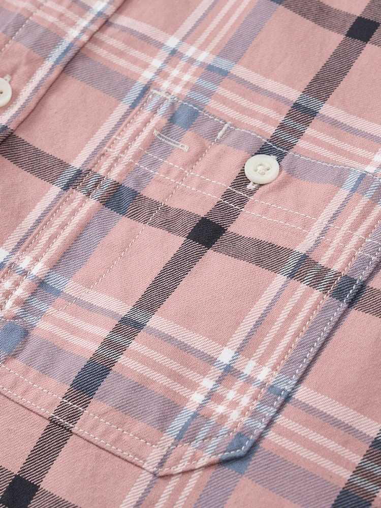 SIMWOOD 2024 Autumn New Oversize 100% Cotton Fabric Plaid Shirts Men Washed Vintage Check Shirts LX241017