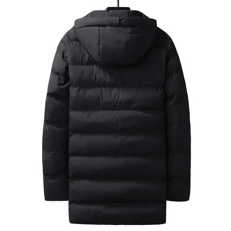 Puffer Jacket Men 8XL Thick Warm Winter Jackets Plus Size Hooded Long Coats Fashion Casual Cotton Padded Parkas Man Outwear Top X241017