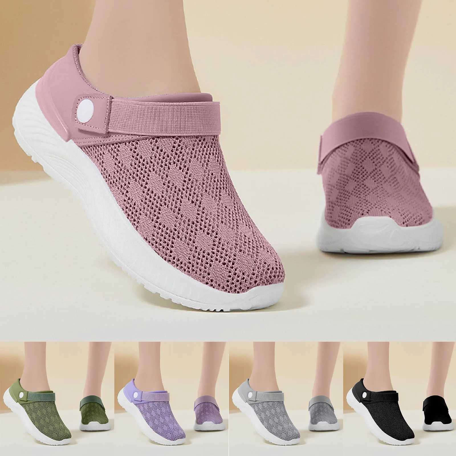 Womens casual work shoes summer breathable slider womens half slider lazy soft sole slider womens casual business shoes Y241017