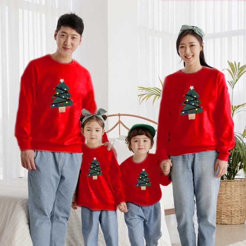 Family Match Santa Claus Adult Childrens Pajamas Mom and Daughter Elk Christmas Sweater Set High Quality W241015