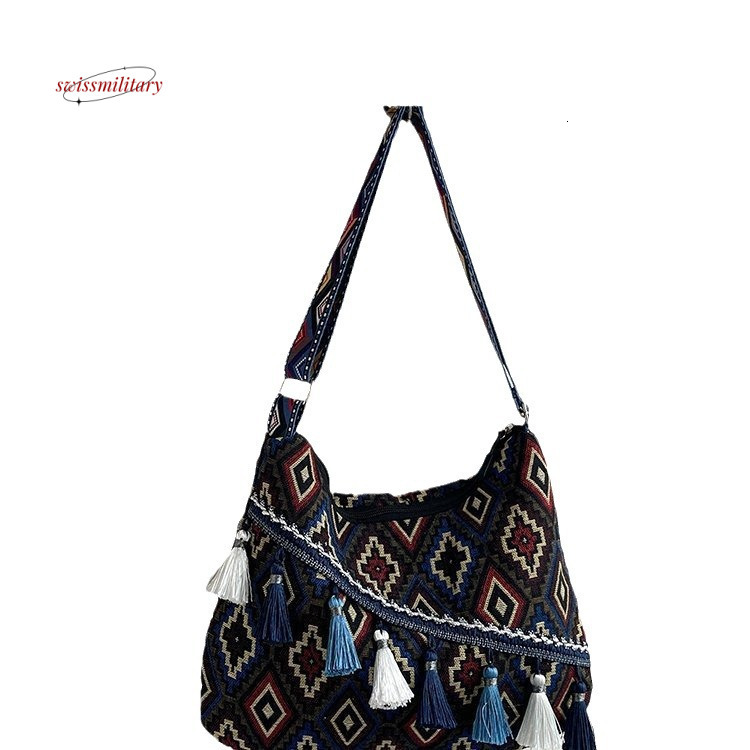 Ethnic style Su large capacity shoulder 2024 new Bohemian fashion tote temperament women's bag #12 swissmilitary
