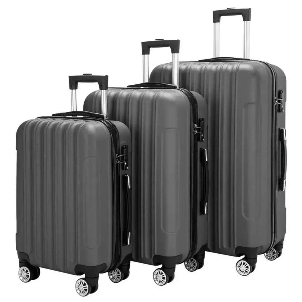 3pcs Lage Set Travel Trolley Hard Shell Suitcase Wheels TSA Lock 20" 24" 28"