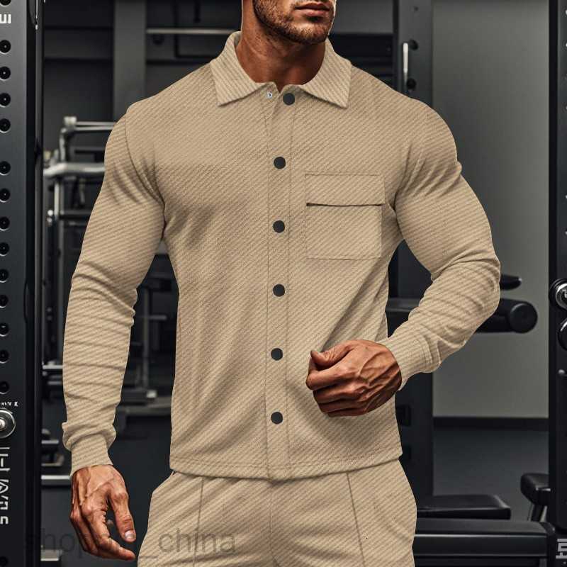 Men's Jackets Coats casual men's diagonal lapel long sleeved shirt jacket autumn men's single breasted solid color jacket