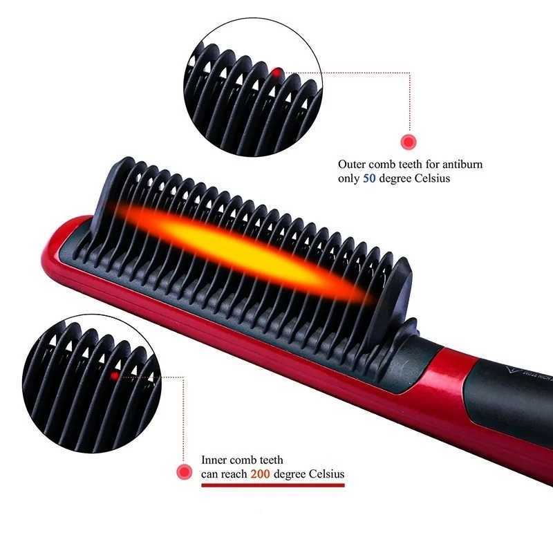 Mini beard straightening comb portable anti-hot electric comb multi-functional ion hair straightener styling toolXJ241016