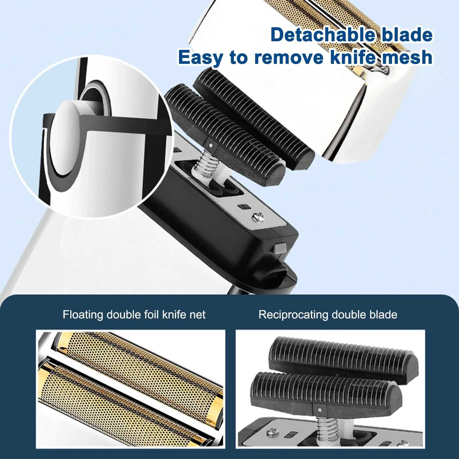 Mens Electric Hair Clipper Cordless Beard Trimmer Kit Bald Shaver Hair Clipper Kit Barber Hair Clipper with LCD Display 9 Guide Combs W241017