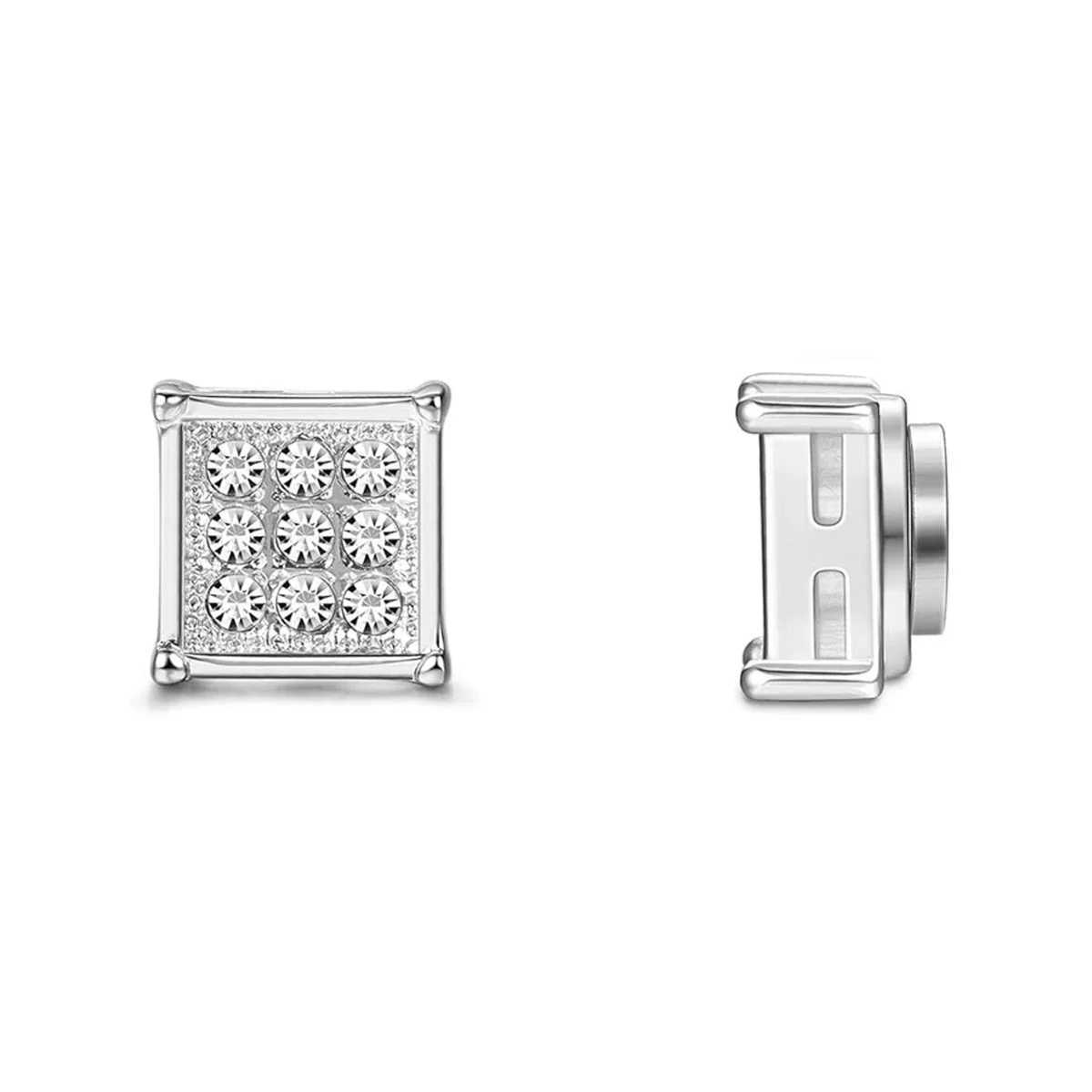 1 pair of 6MM stainless steel magnetic stud earrings suitable for men women non perforated clip on stud earring set non perforated jewelry W241017