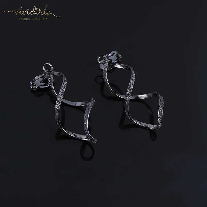 4-color geometric irregular metal wave pattern flash clip earrings with no perforations for women minimalist earrings clip fashion jewelry W241017
