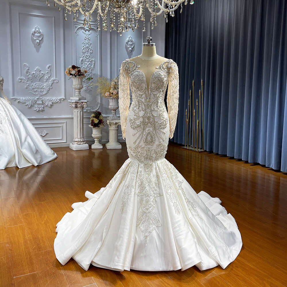 Crystal Satin Mermaid Wedding Dress