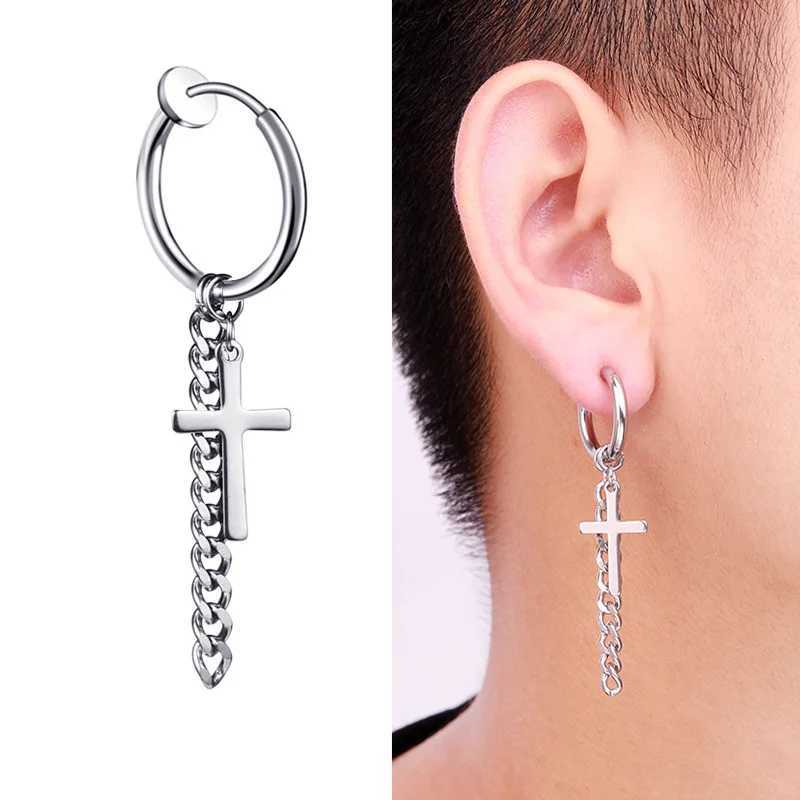 WKOUD 1Pc Punk Steel Stainless Steel Lacquer Free Earring Clip Suitable for Men/Womens Street Pop Non Perforated Fake Jewelry Gifts W241017