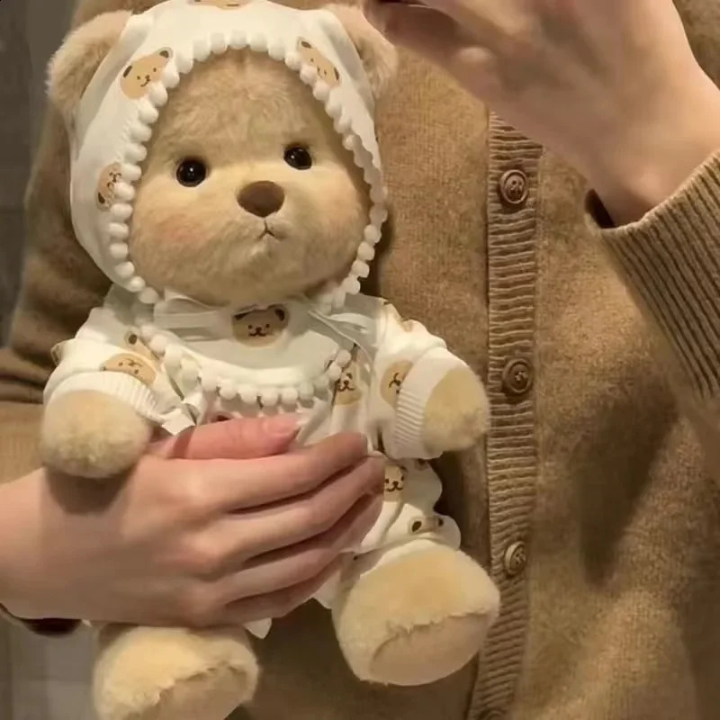 High quality handmade teddy bear plush toy replacement dress fabric girl hugs cute doll give girlfriend Christmas gift 241017