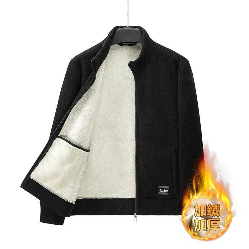 8XL Lamb fleece jacket for men autumn winter mens jacket with thickened fleece warmth stand up collar fleece casual jacketsXJ241017