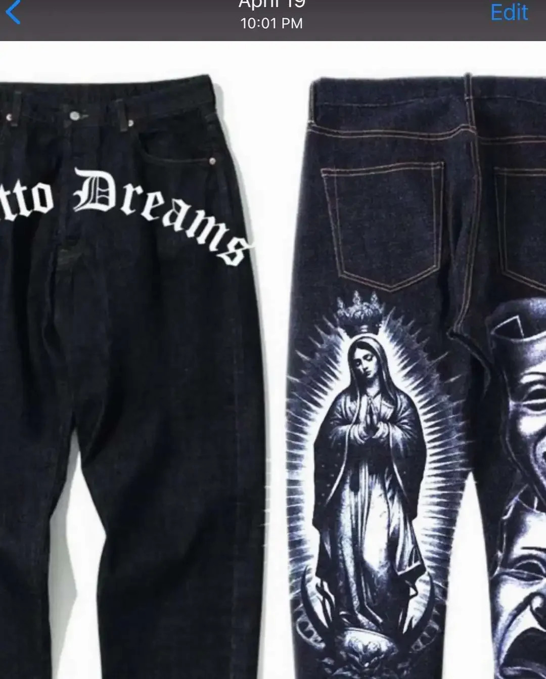 Hip hop street print casual jeans beautiful Y2K retro gothic fashion embroidered leg wide leg jeans mens clothing 241009