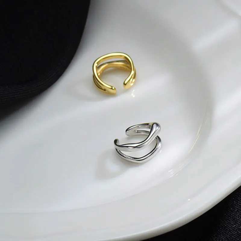 1Pc ear sleeve earrings non perforated double-layer cuff ear clips womens fake ear clips simple Y2K jewelry 2024 new model W241017