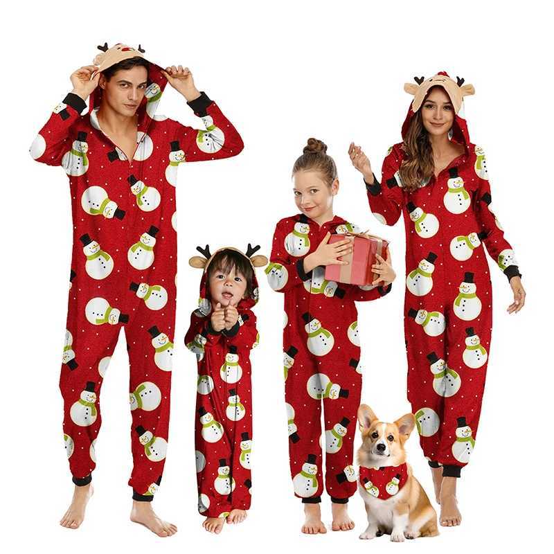 Christmas Family Matching Set Cartoon Elk Printed Pajama Hoodie Adult Childrens Family Pajama Set Christmas Costume W241015