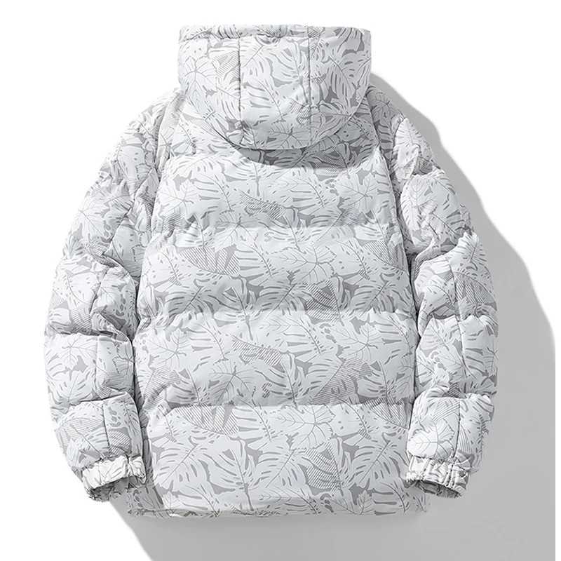 Mens Parkas hooded jacket thick winter jacket warm solid fashionable cotton pad mens clothing jacket X241017