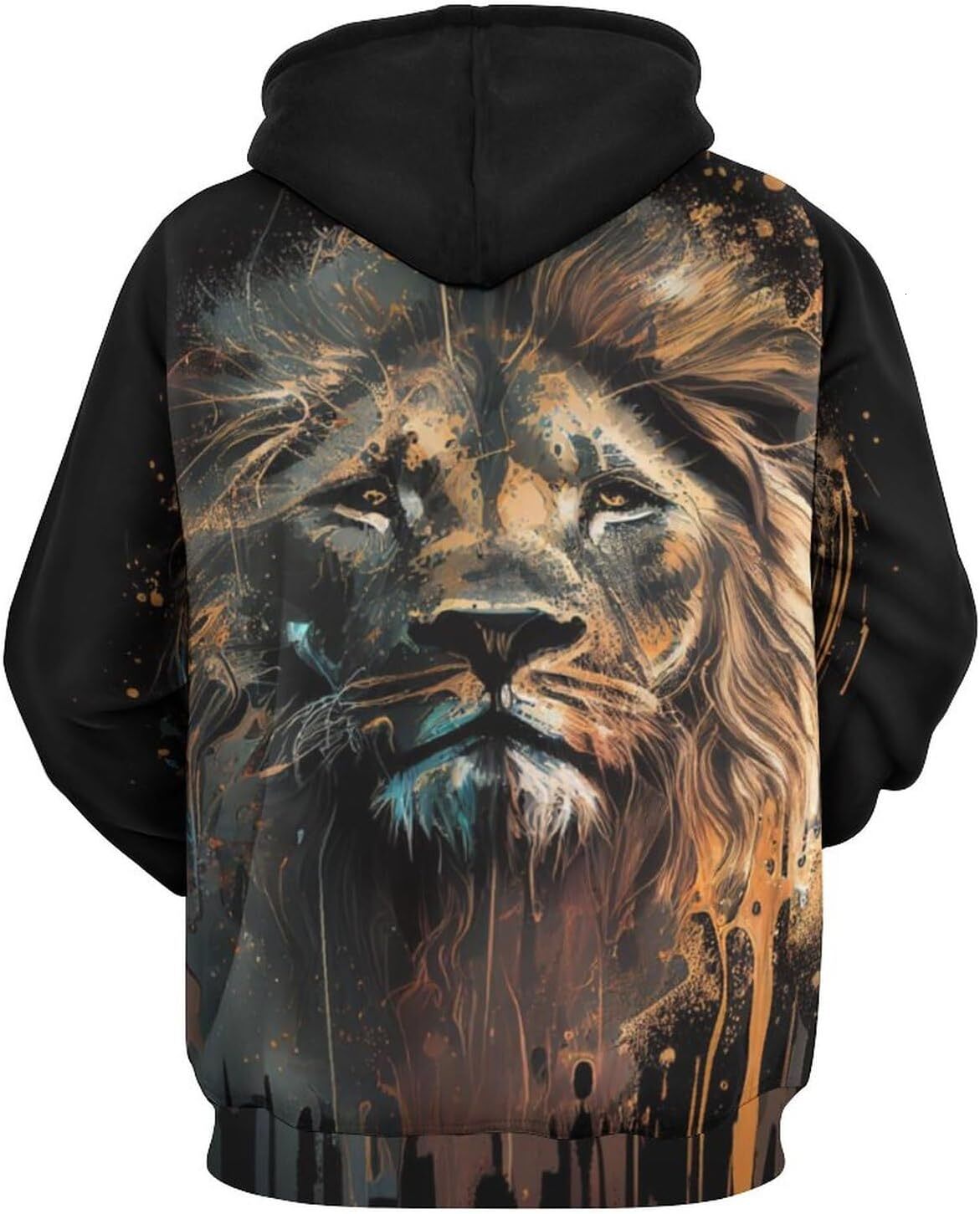 Hoodie for Mens Womens Mens Novelty Crown Lion King Hoodies 3D Animal Print Colorful Sweatshirt Hoodie Graphic Hoodies sweatshirt Fashionable and Warm