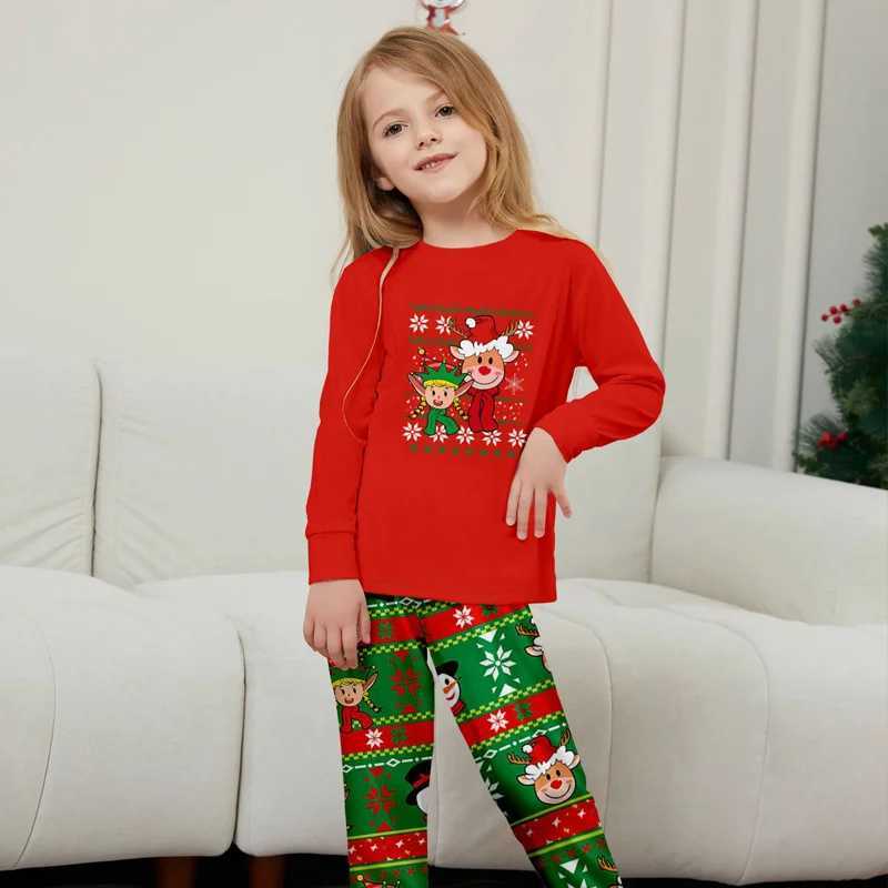 Christmas Family Matching Set Pajama Clothing Set Cartoon Deer Print Mother Children Baby Christmas Family Appearance Pajama W241015