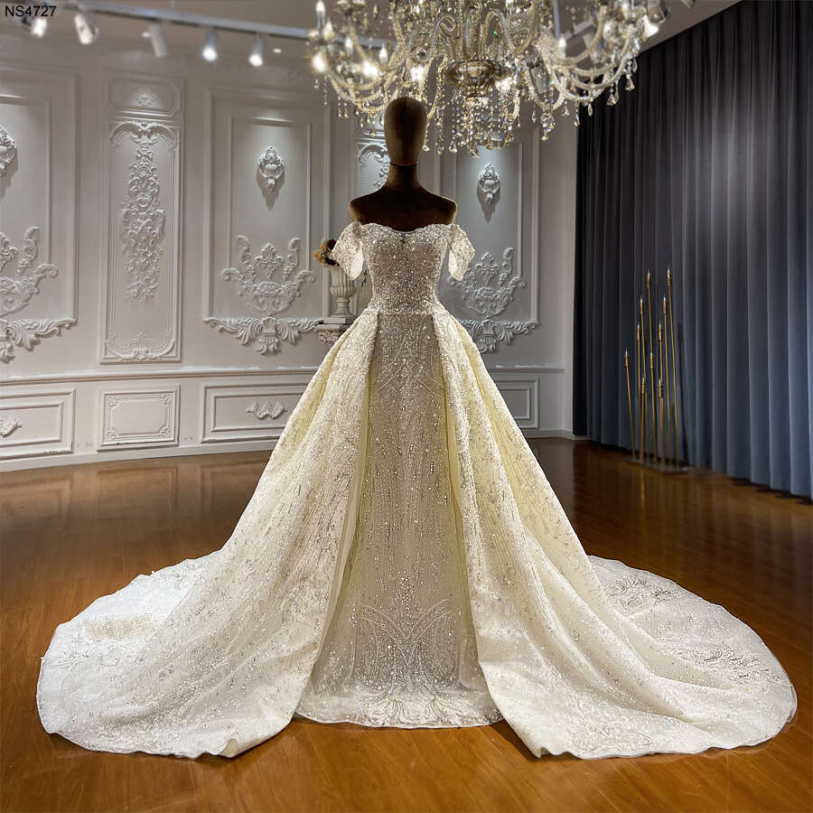 Amanda Novias Off Shoulder Detachable Skirt Wedding Dress