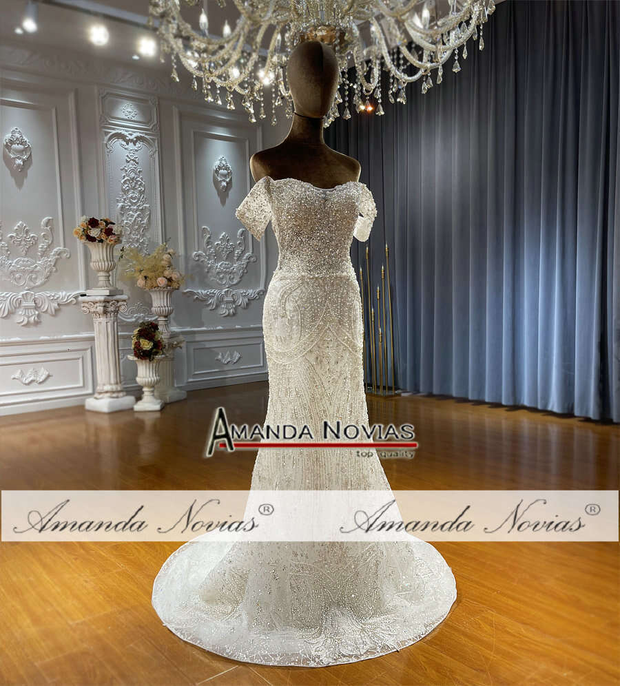 Amanda Novias Off Shoulder Detachable Skirt Wedding Dress