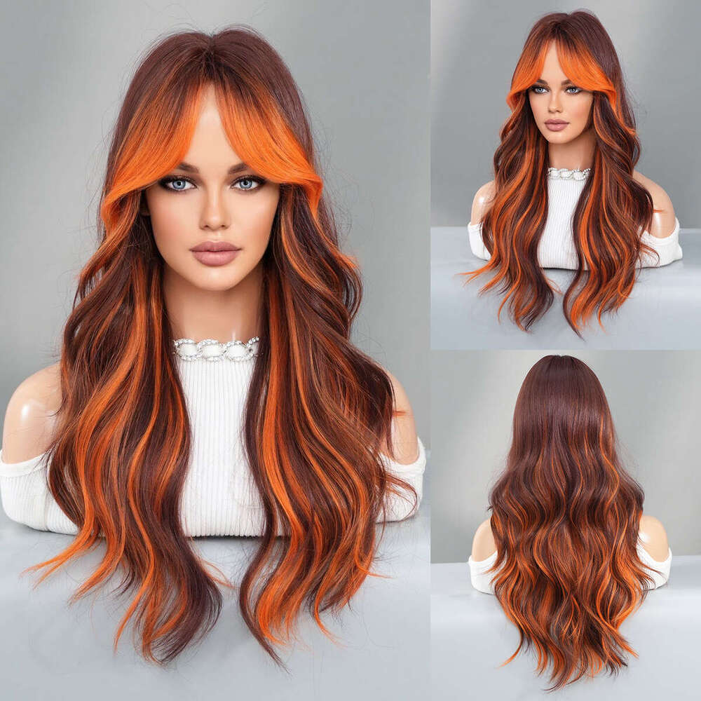 Jinhua Wig, Long Curly Hair With Split Bangs, High-Quality Synthetic High-Temperature Silk Wig